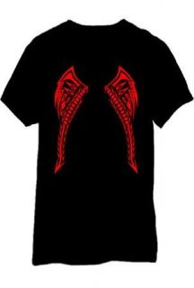 LED Sound Activated Red Tribal Tattoo Wings T Shirt