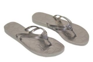Coach Juney Metalic Sandals (Silver) Shoes