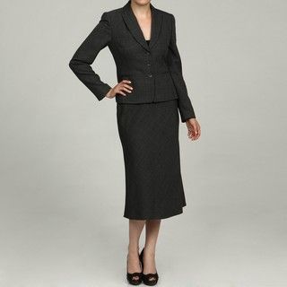 Tahari Womens Black/ Grey Skirt Suit