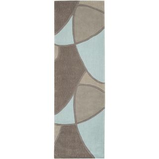 Hand tufted Contemporary Retro Chic Green Grey/Blue Abstract Rug (26