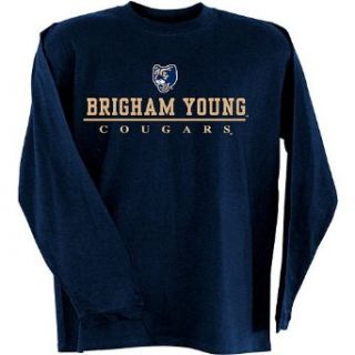 Brigham Young Embroidered Long Sleeve T Shirt (Team Color