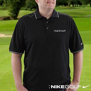 Personalized Polo Golf Shirts   Nike Dri FIT   Black