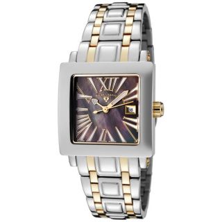 Swiss Legend Womens Colosso Black Mother Of Pearl Dial Two Tone Watch