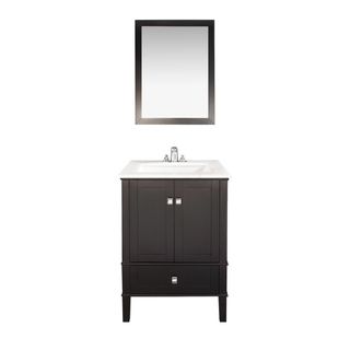 Windham Black 24 inch Bath Vanity with 2 Doors, Bottom Drawer and
