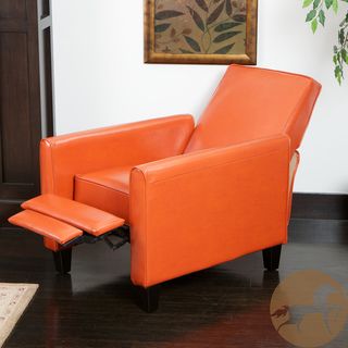 Christopher Knight Home Darvis Orange Leather Recliner Club Chair