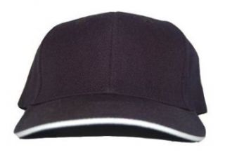 New Plain Blank Sandwich Fitted Curved Hat Cap   Black