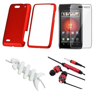BasAcc Red Case/ Protector/ Headset/ Wrap for Motorola Droid 4 XT894