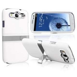 BasAcc White/ Silver Case with Stand for Samsung Galaxy SIII/ S3 i9300