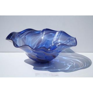 Hand blown Blue Ocean Glass Bowl