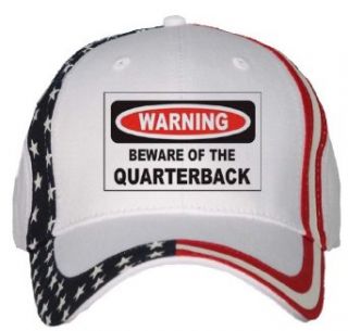 BEWARE OF THE QUARTERBACK USA Flag Hat / Baseball Cap