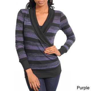 Stanzino Womens Striped Sweater Top