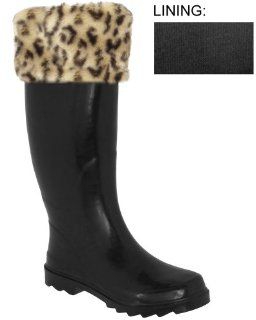 Cuff Ladies Tall Sporty Body Rubber Rain Boot Natural Combo 9 Shoes