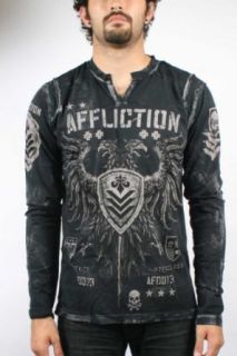 Affliction   Mens Value Ls Long Sleeve Slit Neck T Shirt