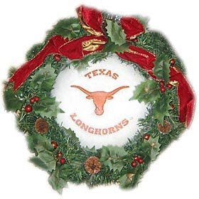 Texas Longhorns 22 Holiday Christmas Wreath   NCAA