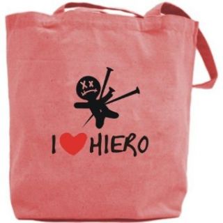 Canvas Tote Bag Pink  I Love Hiero  Name Clothing