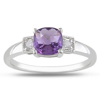 Miadora Sterling Silver Amethyst and Diamond Accent Ring