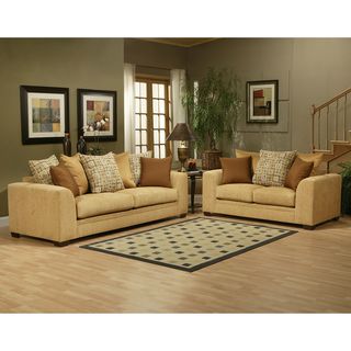 Braxton Fabric Pine 2 piece Sofa Set