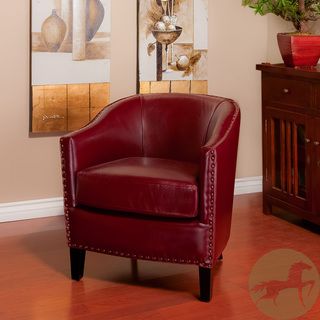 Christopher Knight Home Austin Oxblood Red Leather Club Chair