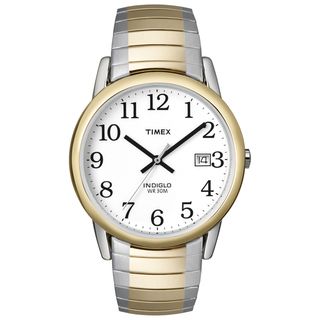 Timex Mens Easy Reader Two tone Steel Expansion Band Watch