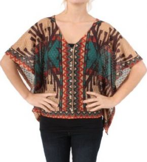 Romeo & Juliet Couture Multi Colored Tribal Print Top