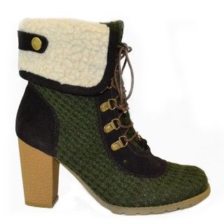Muk Luks Womens Loden Crochet Knit Lace up Boots