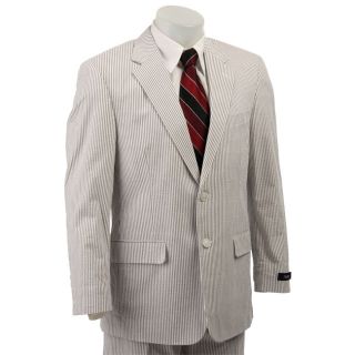 FINAL SALE Haspel Mens Grey/ White Seersucker Two button Suit