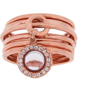 Meredith Leigh Sterling Silver Pink Amethyst and Topaz Ring