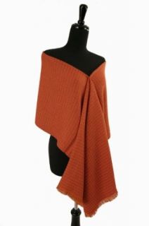 Orange Green Baby Alpaca and Silk Shawl Clothing