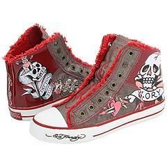 Ed Hardy Highrise Patent Leather Burgundy Shoes