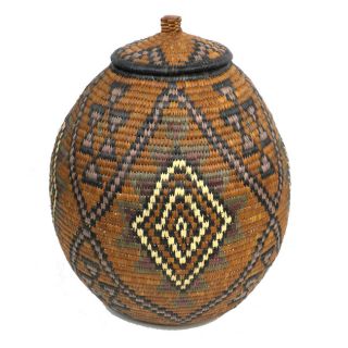 Ukhamba Triangle and Diamond Pattern Beer Basket (South Africa