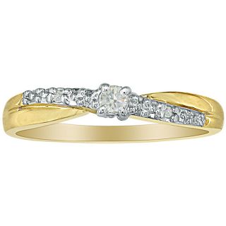 10k Yellow Gold Diamond Promise Ring (K, I2)