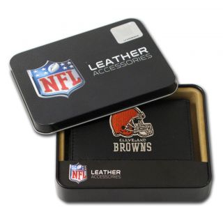 Cleveland Browns Mens Black Leather Tri fold Wallet Today $25.99 2.0
