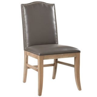 Sunpan Maison Leather Reclaimed Leg Dining Chairs (Set of 2