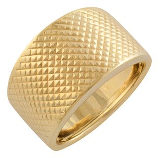 Fremada 10 Karat Yellow Gold Diamond Cut Bold Ring (size 7