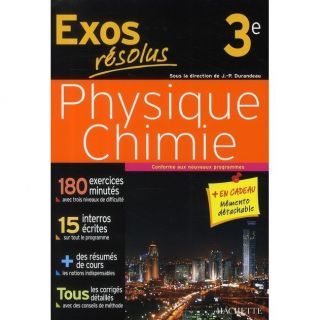 EXOS RESOLUS; physique chimie ; 3ème   Achat / Vente livre Jean