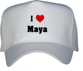 I Love/Heart Maya White Hat / Baseball Cap Clothing
