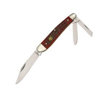 Hen & Rooster Knives 113RPB Whittler Pocket Knife with Red Pick Bone