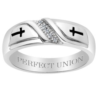 Sterling Silver Mens Diamond Accent Perfect Union Band (J K, I3