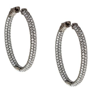 Silver Pave Cubic Zirconia Hoop Earrings Today $131.99
