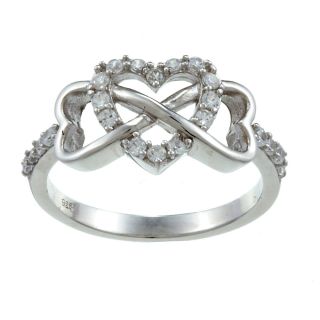 La Preciosa Sterling Silver White Topaz Heart and Infinity Ring Today