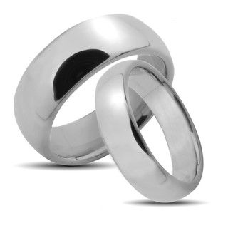 Tungsten Carbide Polished Classic His and Hers Wedding Band Set