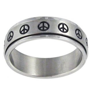 Stainless Steel Peace Sign Spinner Ring Today $19.39 3.8 (5 reviews