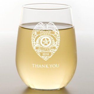 Badge Stemless Wine Glass