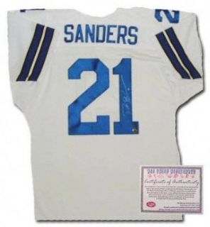 Deion Sanders Dallas Cowboys Autographed Authentic White