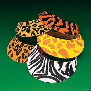 Jungle Animal Print Safari Visors (1 dz) Clothing