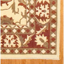 Afghani Hand knotted Vegetable Dye Ivory Oushak Wool Rug (96 x 138