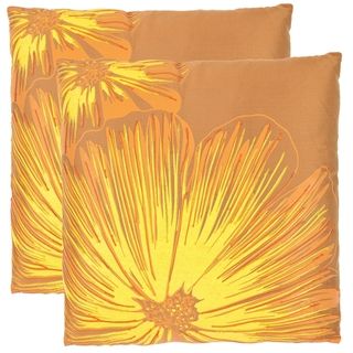 Botanical 18 inch Orange/ Yellow Decorative Pillows (Set of 2