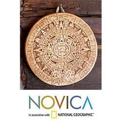 Ceramic Small Ochre Aztec Calendar Plaque (Mexico) Today $26.99