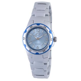 Chronotech Womens Light Blue and Silver Aluminum Watch Compare $80