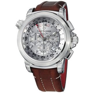 Carl F. Bucherer Mens Patravi Brown Leather Strap Chronograph Watch